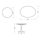 Mesa de centro Tulipán de Saarinen, 39 cm de altura, en cerámica Florim blanca brillante - Escarlata Viadurini