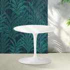 Mesa de centro Tulipán de Saarinen, 39 cm de altura, en cerámica Florim blanca brillante - Escarlata Viadurini