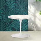 Mesa de centro Tulipán de Saarinen, 39 cm de altura, en cerámica Statuario Florim brillante - Escarlata Viadurini