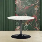 Mesa de centro ovalada Tulip Saarinen H 39 con tapa de mármol de Carrara Made in Italy - Escarlata Viadurini