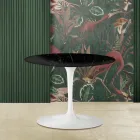 Mesa de centro ovalada Tulip Saarinen H 39 de mármol negro MArquinia Made in Italy Viadurini