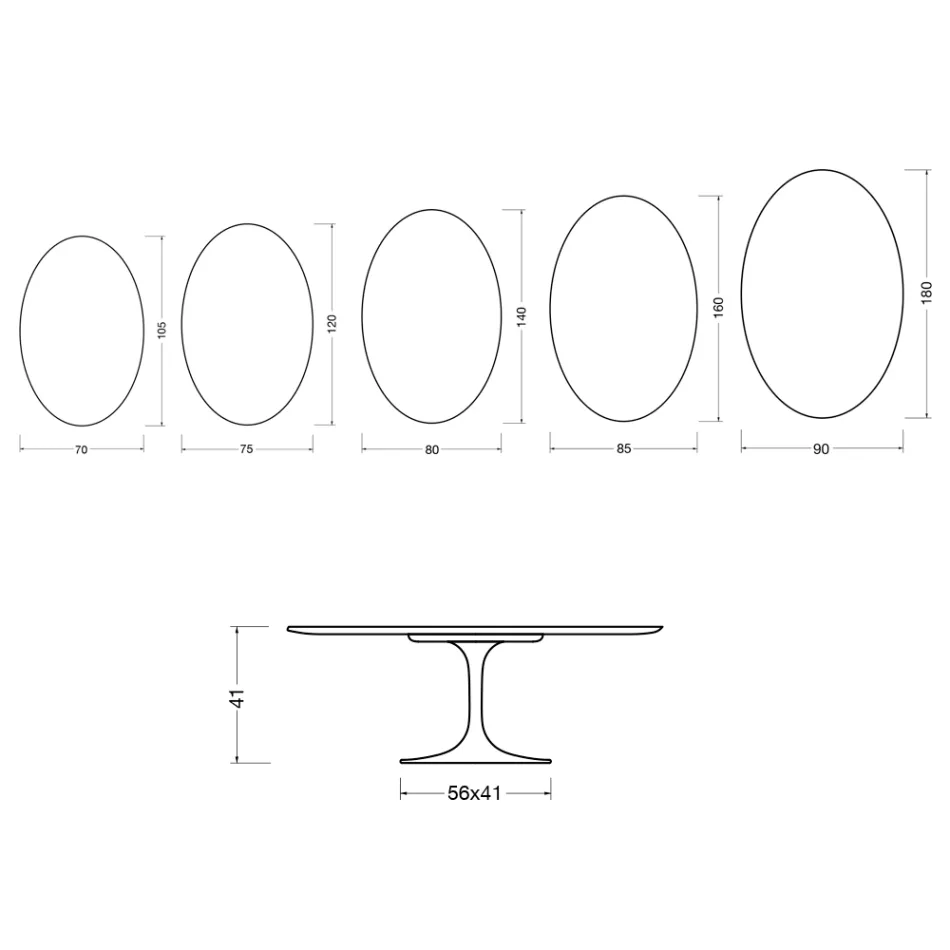 Mesa de centro Tulipán de Saarinen, 41 cm de altura, en cerámica Statuario Florim brillante - Escarlata Viadurini