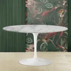 Mesita Tulip Saarinen Alt. 41 con tablero de mármol Arabescato Made in Italy Viadurini
