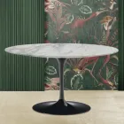 Mesita Tulip Saarinen Alt. 41 con tablero de mármol Arabescato Made in Italy Viadurini