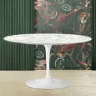 Mesita Tulip Saarinen Alt. 41 con tablero de mármol de Carrara Made in Italy Viadurini