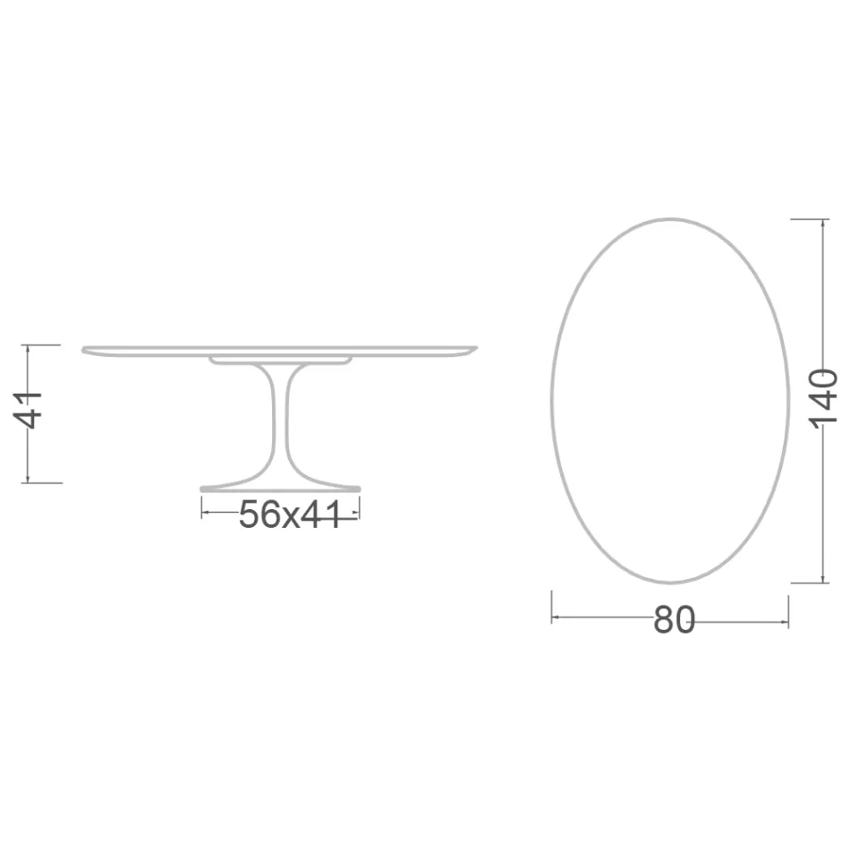 Mesita Tulip Saarinen Alt. 41 con tablero de mármol Dark Emperador Made in Italy Viadurini