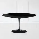 Mesa de Centro Tulip Saarinen Alt. 41 en Laminado Líquido Oval Negro Made in Italy - Escarlata Viadurini