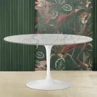 Mesa de Centro Tulip Saarinen Alt. 41 en Mármol Statuarietto Carrara Made in Italy - Escarlata Viadurini