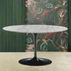 Mesa de Centro Tulip Saarinen Alt. 41 en Mármol Statuarietto Carrara Made in Italy - Escarlata Viadurini