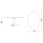 Mesa de centro ovalada Tulip Saarinen H 41 con tablero de cerámica estatuario Full Vein Viadurini