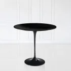Mesita Tulip Saarinen Alt. 52 con tapa ovalada de laminado líquido negro Made in Italy - Escarlata Viadurini