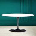 Mesita ovalada Alt. 41 Tulip Saarinen en blanco absoluto Made in Italy - Scarlet
