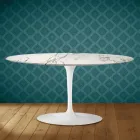 Mesa de centro ovalada Tulip de Saarinen, 104 cm de alto, cerámica Aura 22, fabricada en Italia - Escarlata Viadurini