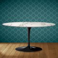 Mesa de centro ovalada Tulip de Saarinen, 104 cm de alto, cerámica Aura 22, fabricada en Italia - Escarlata
