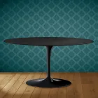 Mesa de centro Tulipán de Saarinen, ovalada, 41 cm de alto, cerámica Domoos, fabricada en Italia - Escarlata Viadurini