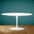 Tulip Saarinen Mesita Ovalada Alt. 41 de Cerámica Entzo Made in Italy - Escarlata Viadurini