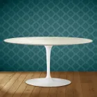 Mesa de centro Tulipán de Saarinen, ovalada, 41 cm de alto, cerámica Marmorio, fabricada en Italia - Escarlata Viadurini