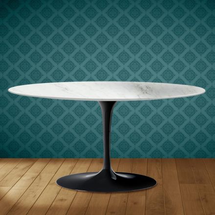 Mesa de centro ovalada Tulip de Saarinen, 104 cm de altura, cerámica Salina, fabricada en Italia - Escarlata Viadurini