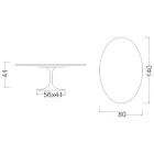 Tulip Saarinen Mesita Ovalada Alt. 41 de Cerámica Sirius Made in Italy - Escarlata Viadurini