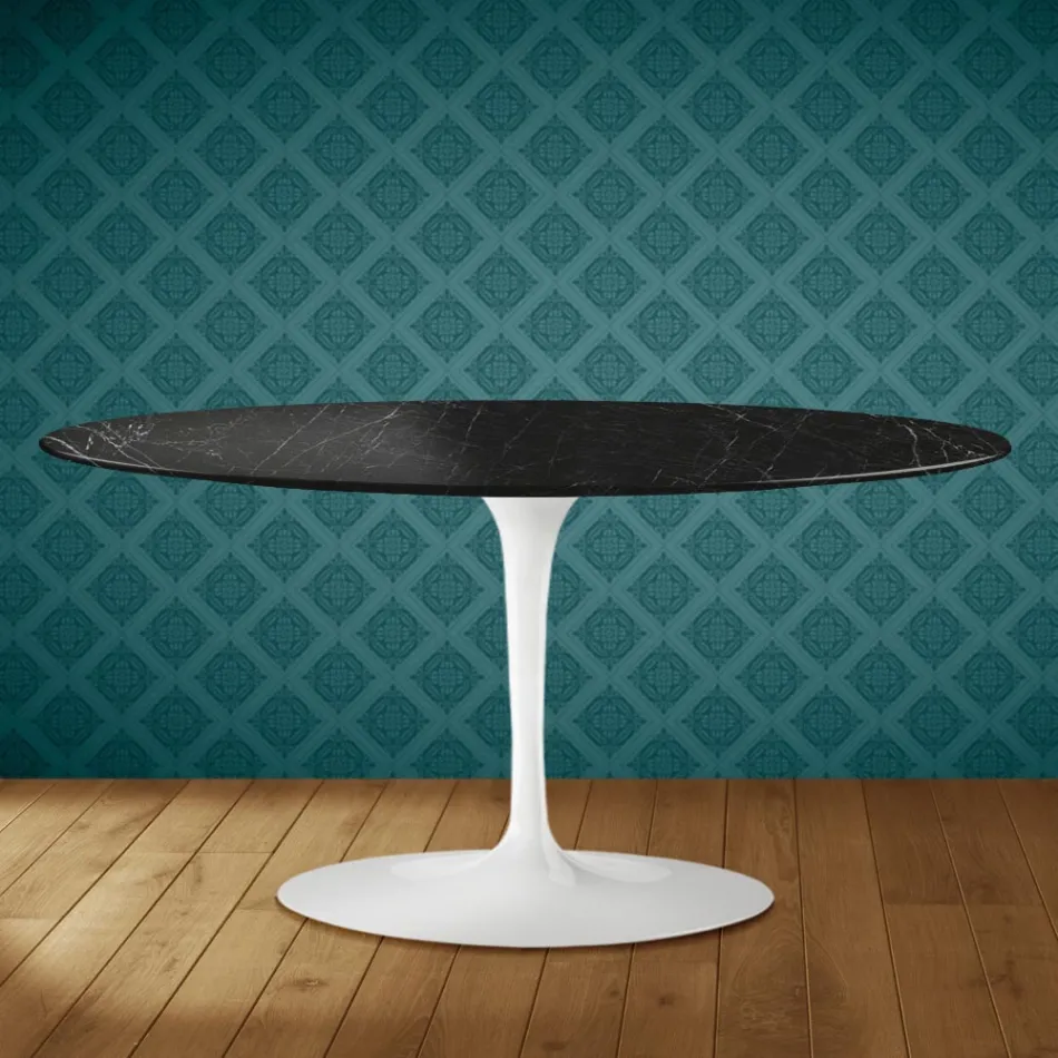 Mesa de centro ovalada Tulip de Saarinen, 104 cm de altura, cerámica Somnia, fabricada en Italia - Escarlata Viadurini