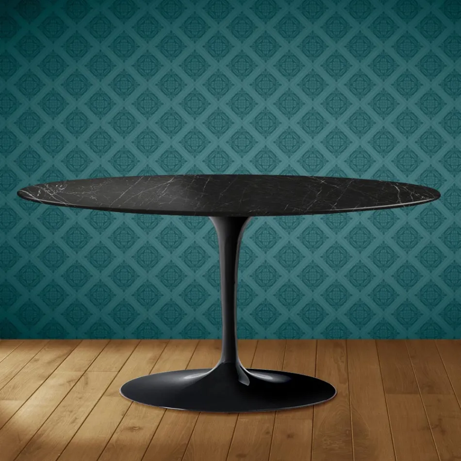 Mesa de centro ovalada Tulip de Saarinen, 104 cm de altura, cerámica Somnia, fabricada en Italia - Escarlata Viadurini