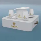 Mesa de centro - Bandeja móvil de cuero de imitación de diseño Trona náutica Viadurini