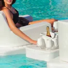 Mesa de centro - de bandejas flotantes de piel sintética y plexiglás Trona náutica Viadurini