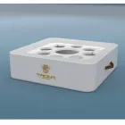 Mesa de centro - de bandejas flotantes de piel sintética y plexiglás Trona náutica Viadurini