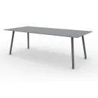 Mesa de aluminio para exterior 220x100 cm en diferentes acabados - Resplendent Viadurini