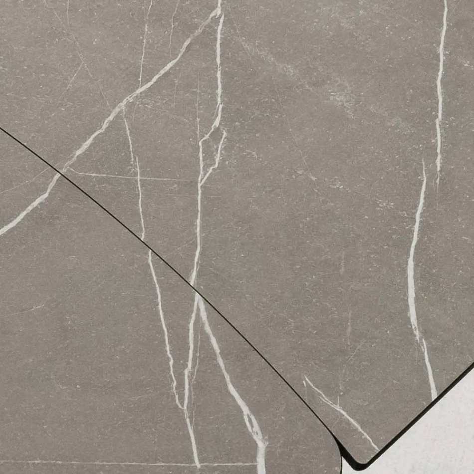 Mesa Barril Extensible a 240 o 280 cm en HPL y Metal - Presente Viadurini