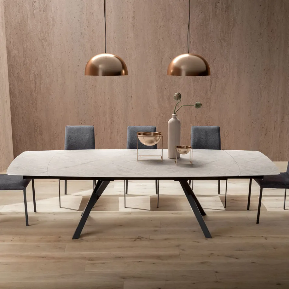 Mesa de barril extensible de 240 o 280 cm en HPL estratificado - Dialogo Viadurini