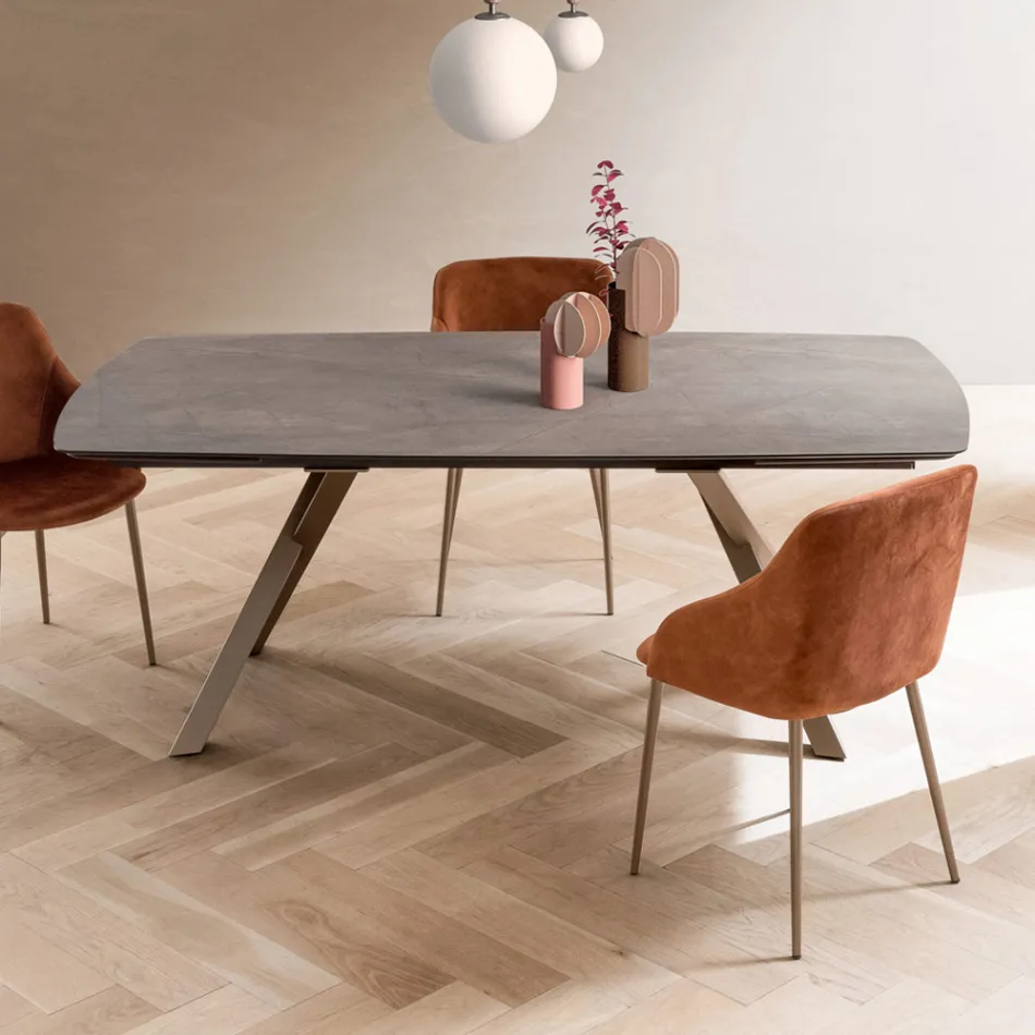 Mesa de barril extensible de 240 o 280 cm en HPL estratificado - Dialogo Viadurini