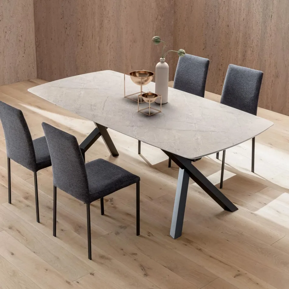 Mesa de barril extensible de 240 o 280 cm en HPL estratificado - Dialogo Viadurini