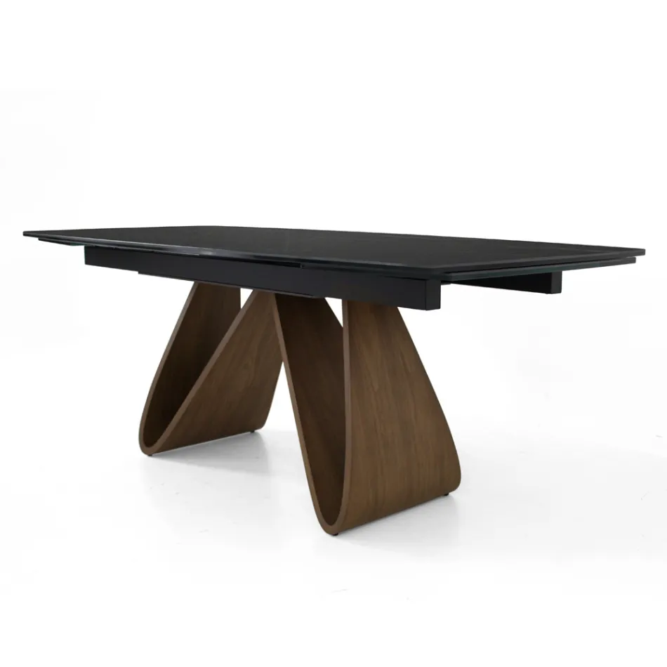 Mesa extensible hasta 276 cm en Cerámica Noir Desir Made in Italy - Equator Viadurini