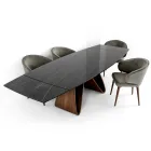 Mesa extensible hasta 276 cm en Cerámica Noir Desir Made in Italy - Equator Viadurini