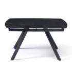 Mesa extensible de 140/210 x 90 cm en piedra sinterizada con efecto mármol - Atrium Viadurini