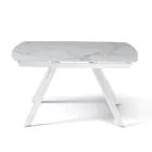Mesa extensible de 140/210 x 90 cm en piedra sinterizada con efecto mármol - Atrium Viadurini