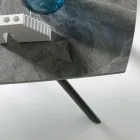 Mesa extensible de 140/210 x 90 cm en piedra sinterizada con efecto mármol - Atrium Viadurini