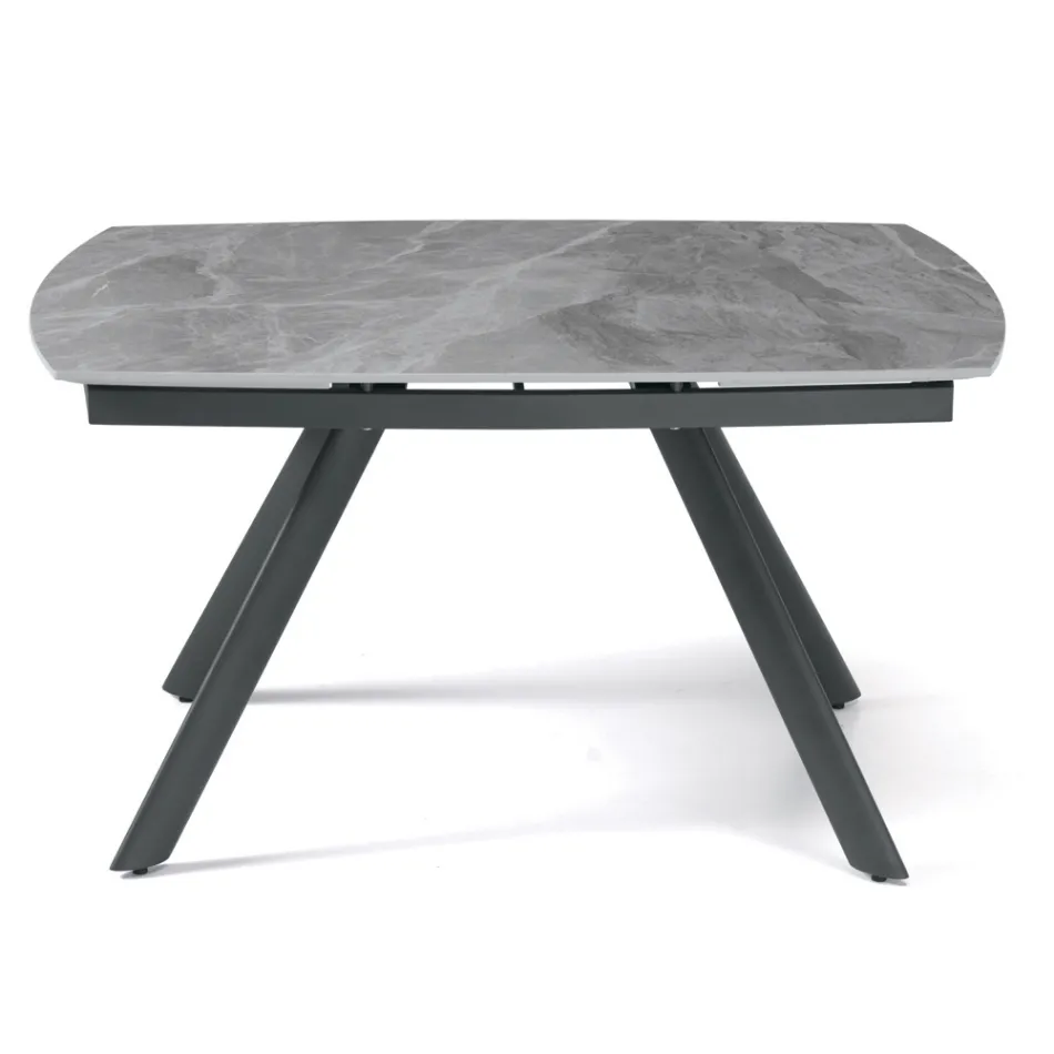 Mesa extensible de 140/210 x 90 cm en piedra sinterizada con efecto mármol - Atrium Viadurini
