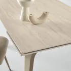 Mesa extensible de 160/240 x 90 cm en piedra sinterizada con efecto mármol - Samus Viadurini