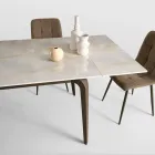 Mesa extensible de 160/240 x 90 cm en piedra sinterizada con efecto mármol - Samus Viadurini