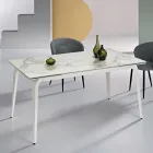 Mesa extensible de 160/240 x 90 cm en piedra sinterizada con efecto mármol - Samus Viadurini