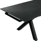 Mesa extensible 160/240x90 cm de vitrocerámica - Master Viadurini