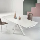 Mesa extensible de 160/240 x 91 cm en piedra sinterizada con efecto mármol - Palazzo Viadurini