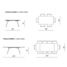 Mesa extensible de 160/240 x 91 cm en cristal ahumado y base de metal negro - Columna Viadurini