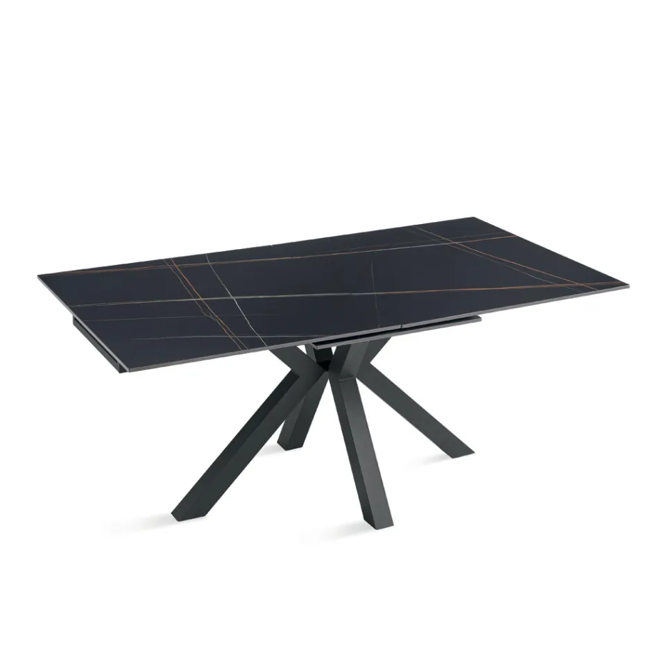 Mesa extensible de 180/240 x 100 cm en piedra sinterizada con efecto mármol - Loggia Viadurini