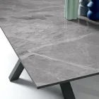 Mesa extensible de 180/240 x 100 cm en piedra sinterizada con efecto mármol - Loggia Viadurini