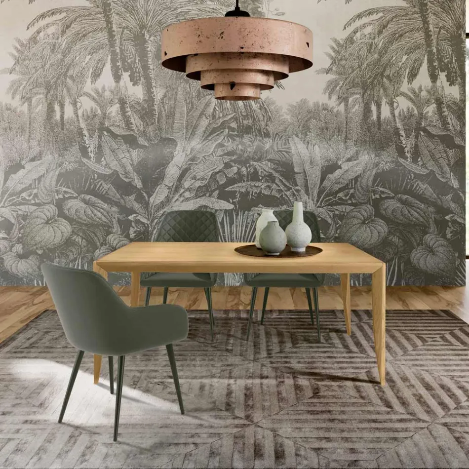 Mesa extensible de 180 a 240 cm en madera de listones de fresno - Modula Viadurini