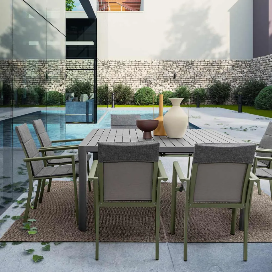 Mesa extensible hasta 149 cm en aluminio pintado en polvo - Need Viadurini