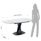Mesa Extensible hasta 165 cm en Metal y Cerámica - Boccanera Viadurini